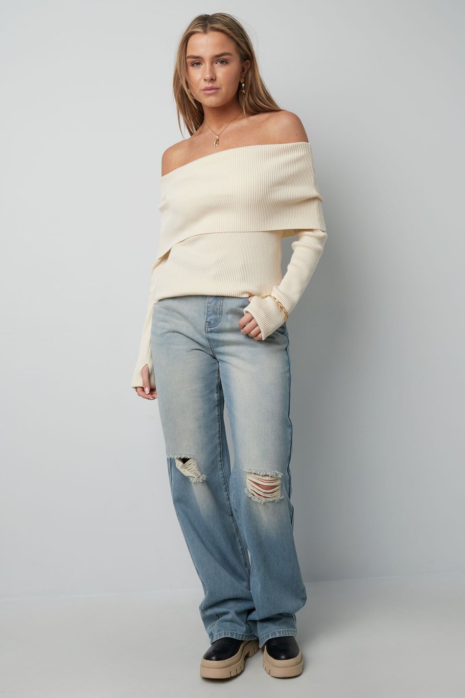 Basic off shoulder top - Burgundy Picture7